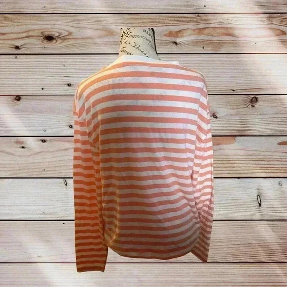 A NEW DAY SIZE MEDIUM PEACH AND WHITE STRIPES WITH POCKET - Picture 3 of 4